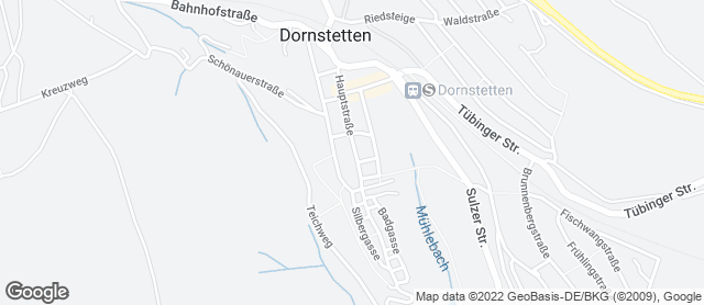 Karte mit Standort von Bäcker Saur Dornstetten