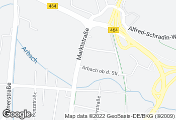 Karte mit Standort von Filiale im Gartencenter Dehner, Pfullingen