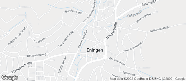 Karte mit Standort von Café Bäcker Mayer Eningen