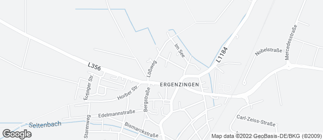 Karte mit Standort von Bäcker Saur Ergenzingen