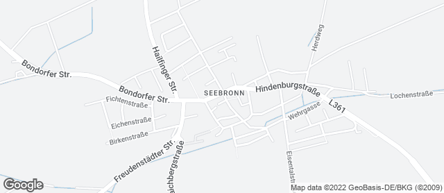 Karte mit Standort von Zieglers Backstube Seebronn