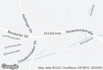 Karte mit Standort von Zieglers Backstube Seebronn
