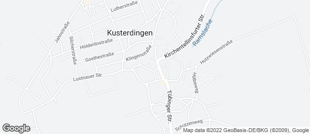 Karte mit Standort von Bäckerei Gehr GmbH - Kusterdingen