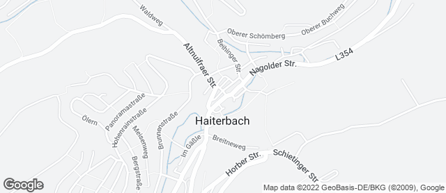 Karte mit Standort von Zieglers Bäckerei-Cafe Haiterbach