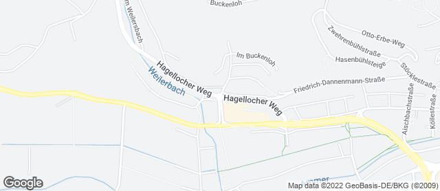 Karte mit Standort von Bäckerei Gehr GmbH - Hagellocherweg - Tübingen