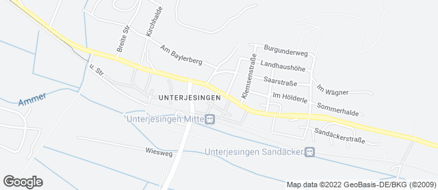 Karte mit Standort von Bäckerei Gehr GmbH - Unterjesingen