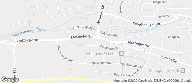 Karte mit Standort von Café Bäcker Mayer Dettingen