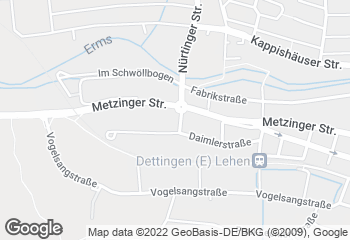 Karte mit Standort von Café Bäcker Mayer Dettingen