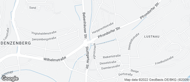 Karte mit Standort von Bäckerei Gehr GmbH - Lustnau