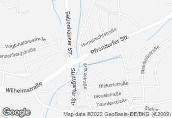 Karte mit Standort von Bäckerei Gehr GmbH - Lustnau