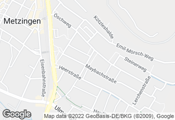 Karte mit Standort von Café Bäcker Mayer Metzingen