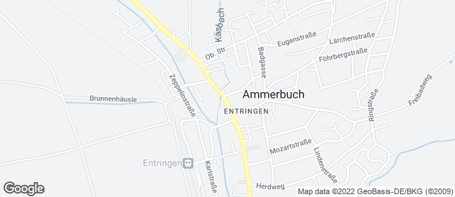 Karte mit Standort von Bäckerei Gehr GmbH - Entringen