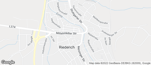 Karte mit Standort von Café Bäcker Mayer Riederich