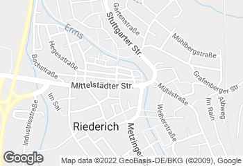 Karte mit Standort von Café Bäcker Mayer Riederich