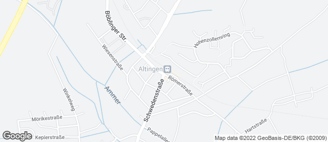 Karte mit Standort von Bäckerei Gehr GmbH - Altingen