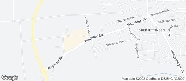 Karte mit Standort von Zieglers Bäckerei-Cafe Oberjettingen