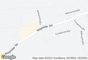Karte mit Standort von Zieglers Bäckerei-Cafe Oberjettingen