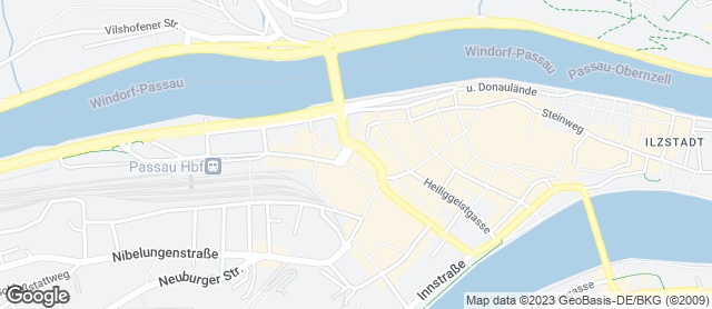 Karte mit Standort von Bäckerei Pilger (Passau Bahnhof)