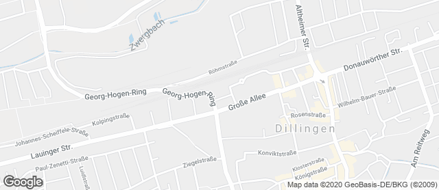 Karte mit Standort von Ihle-Café Dillingen