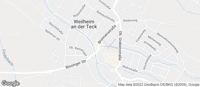 Karte mit Standort von Café Bäcker Mayer Weilheim an der Teck