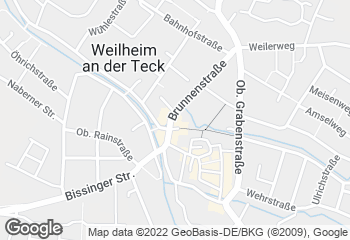 Karte mit Standort von Café Bäcker Mayer Weilheim an der Teck