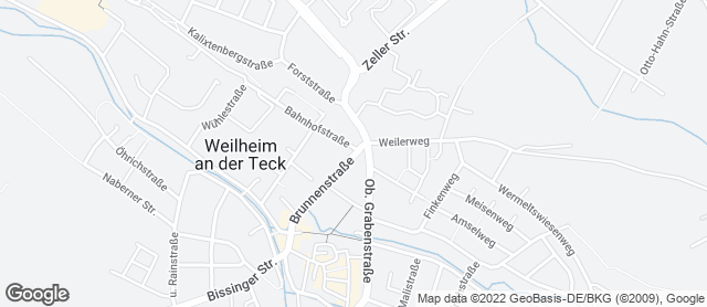 Karte mit Standort von Backstube Goll GmbH  Weilheim Brunnenstraße
