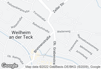 Karte mit Standort von Backstube Goll GmbH  Weilheim Brunnenstraße
