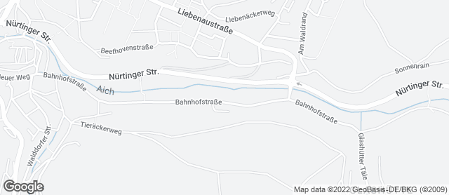 Karte mit Standort von Bäckerei Treiber, Waldenbuch
