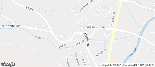 Karte mit Standort von Café Bäcker Mayer Oberensingen