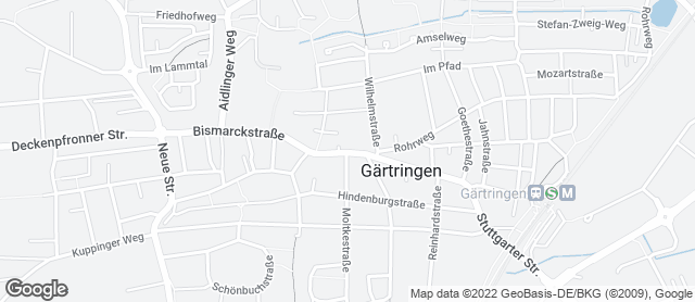Karte mit Standort von Bäckerei Treiber, Gärtringen