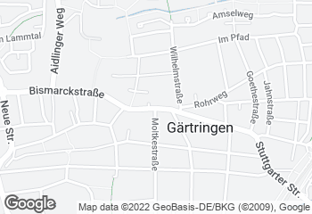 Karte mit Standort von Bäckerei Treiber, Gärtringen