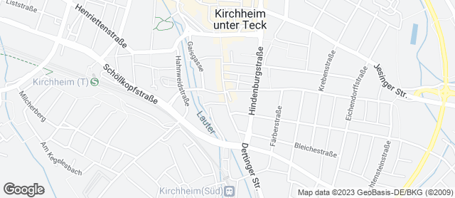Karte mit Standort von Bäckerei Scholderbeck - Kirchheim Dettingerstraße