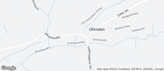 Karte mit Standort von Bäckerei Scholderbeck - Ohmden