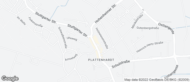 Karte mit Standort von Bäckerei Treiber, Plattenhardt City