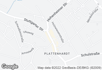 Karte mit Standort von Bäckerei Treiber, Plattenhardt City