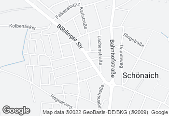 Karte mit Standort von Bäckerei & Konditorei Raisch GmbH & Co. KG - Filiale Schönaich