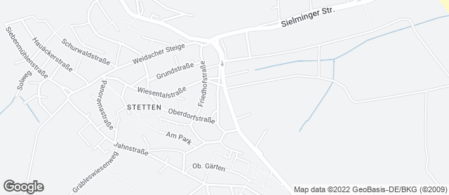 Karte mit Standort von Bäckerei Treiber, Stetten