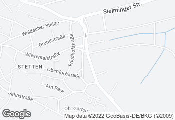 Karte mit Standort von Bäckerei Treiber, Stetten