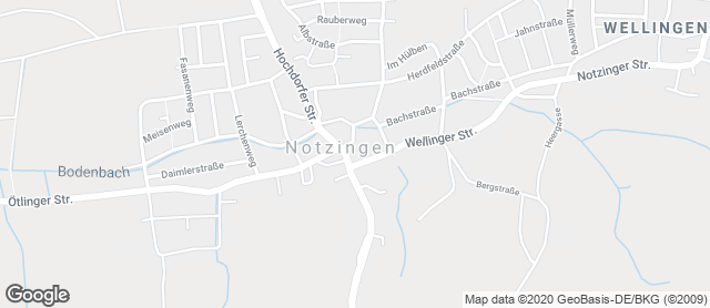 Karte mit Standort von Backstube Goll Gmbh Notzingen Hochdorfer Straße