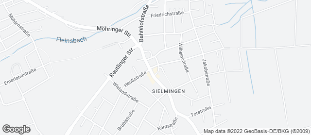 Karte mit Standort von Bäckerei Treiber, Sielmingen