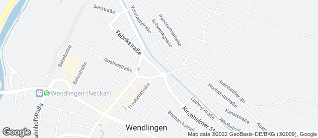 Karte mit Standort von Bäckerei Dr. Wendlinger