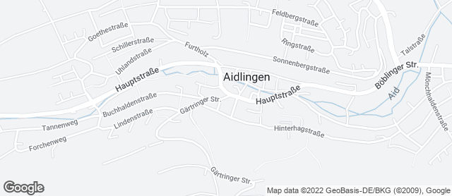 Karte mit Standort von Bäckerei & Konditorei Raisch GmbH & Co. KG - Filiale Aidlingen