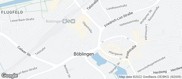 Karte mit Standort von Bäckerei Treiber, Böblingen Kreissparkasse
