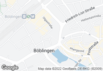 Karte mit Standort von Bäckerei Treiber, Böblingen Kreissparkasse