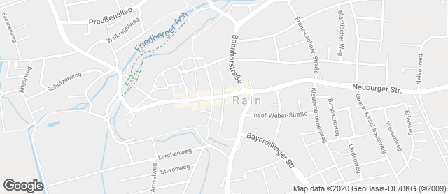 Karte mit Standort von Ihle Café Rain a. Lech