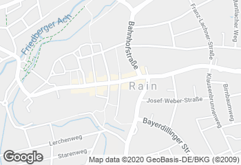 Karte mit Standort von Ihle Café Rain a. Lech