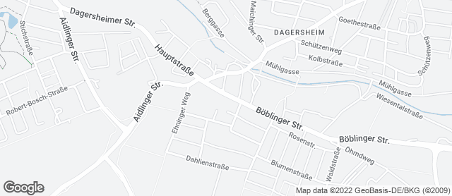 Karte mit Standort von Bäckerei & Konditorei Raisch GmbH & Co. KG - Filiale Dagersheim