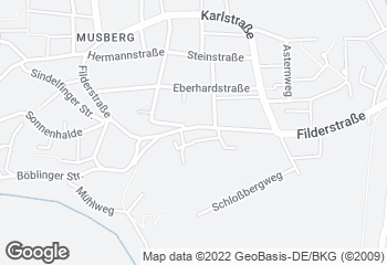 Karte mit Standort von Bäckerei Treiber, Musberg