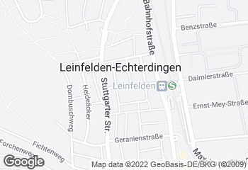 Karte mit Standort von Bäckerei Treiber, Leinfelden