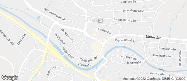 Karte mit Standort von Backhaus Zoller Uhingen